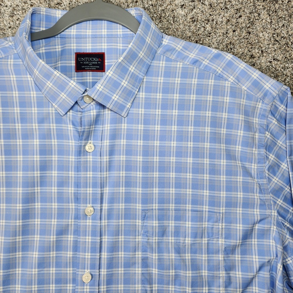 UNTUCKit Button Down Mens XXXL Tall Zonte Plaid Stretch Performance Excellent - Picture 2 of 12
